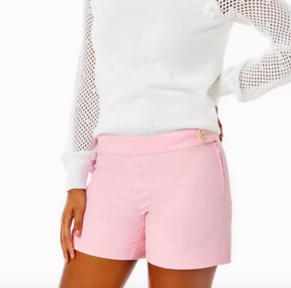 Lilly Pulitzer Alessi Light Pink 5” Cotton Blend Stretch Shorts-Size 8